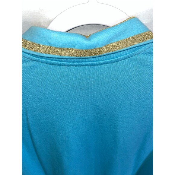 Quacker Factory Fashion Running Jacket Women's Size Medium Baby Blue Zip Front - Picture 9 of 12